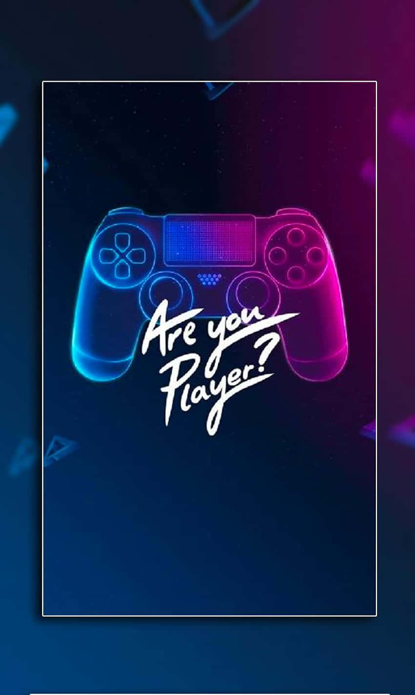 A Blue And Purple Ps4 Controller With The Words Are You A Player?