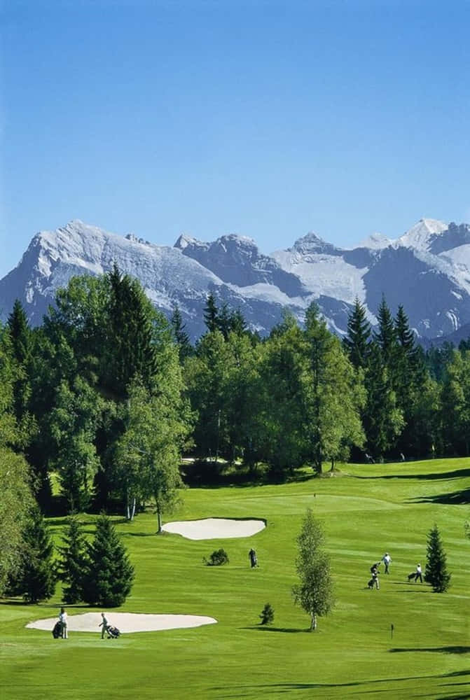 Android Golf Course Background Mountain Ranges Background