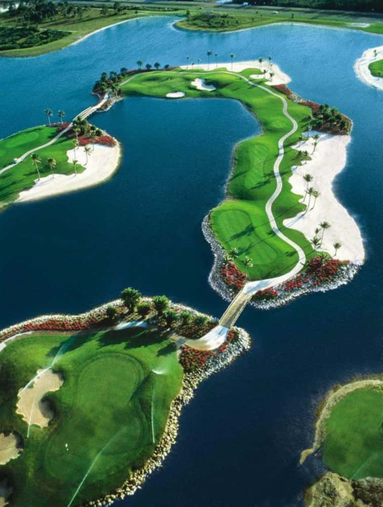 Android Golf Course Background Islands Bridge Background