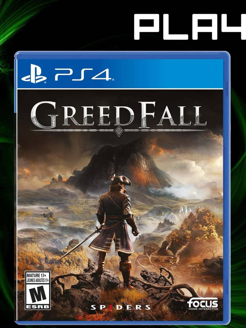 Beautiful Android Aloy stands in front of the view of Greedfall
