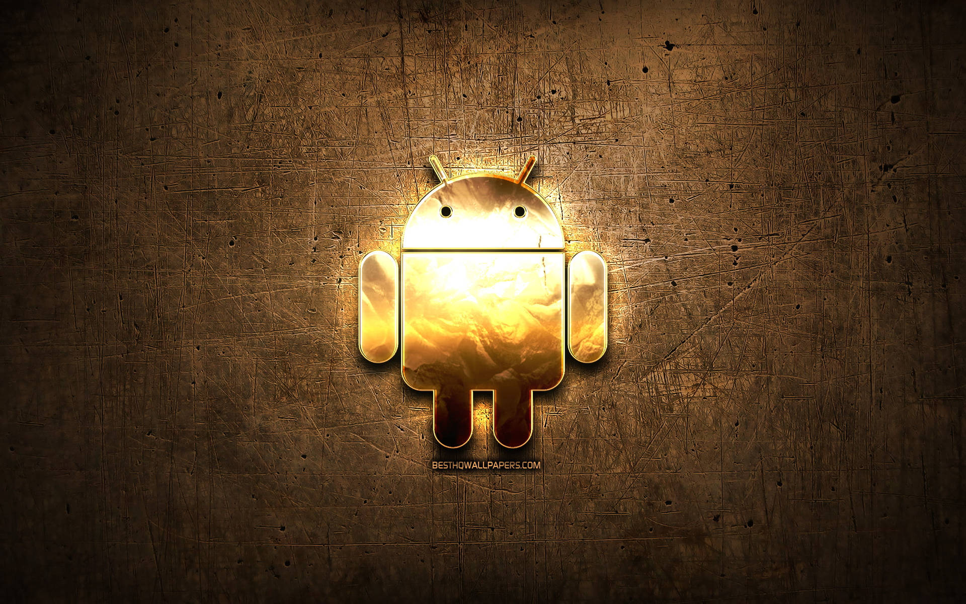 Android Guld Emblem Desktop Wallpaper