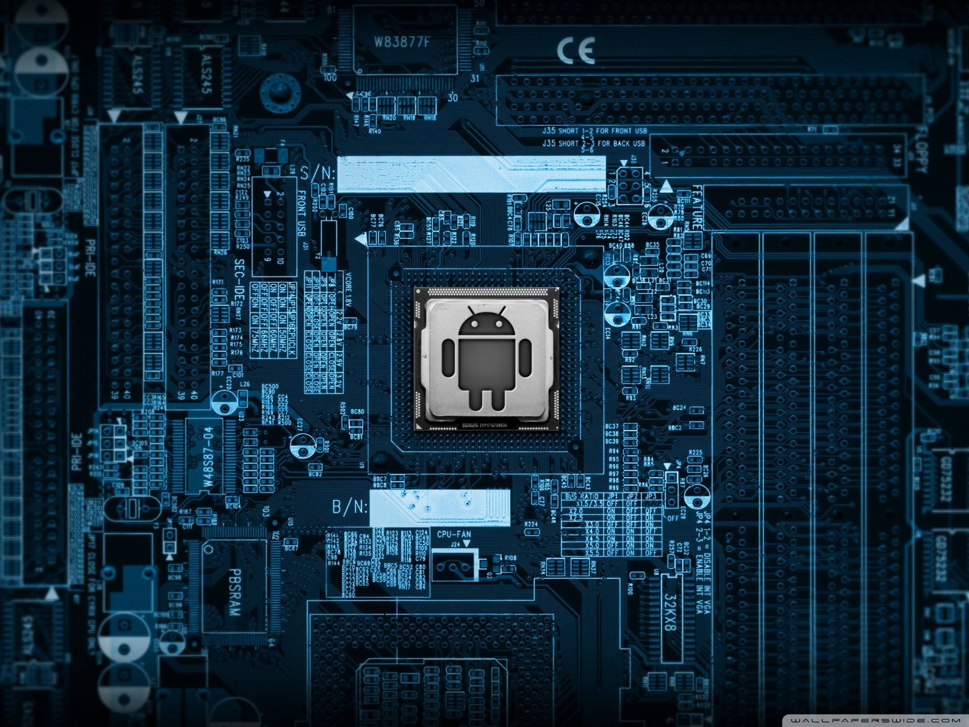'A Technologically Advanced Motherboard Powered by Android' Wallpaper