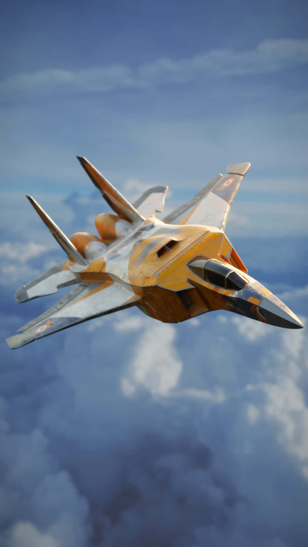 Orange F15 Eagle Android Jumbo Jet Background Digital Art