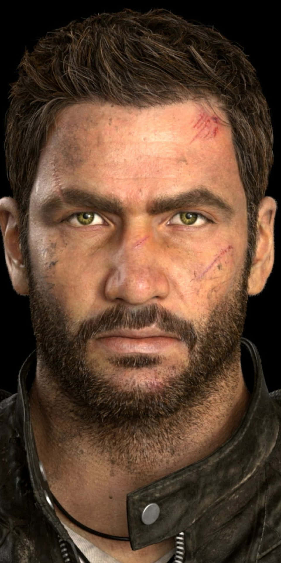 A Man With A Beard And A Scar On His Face