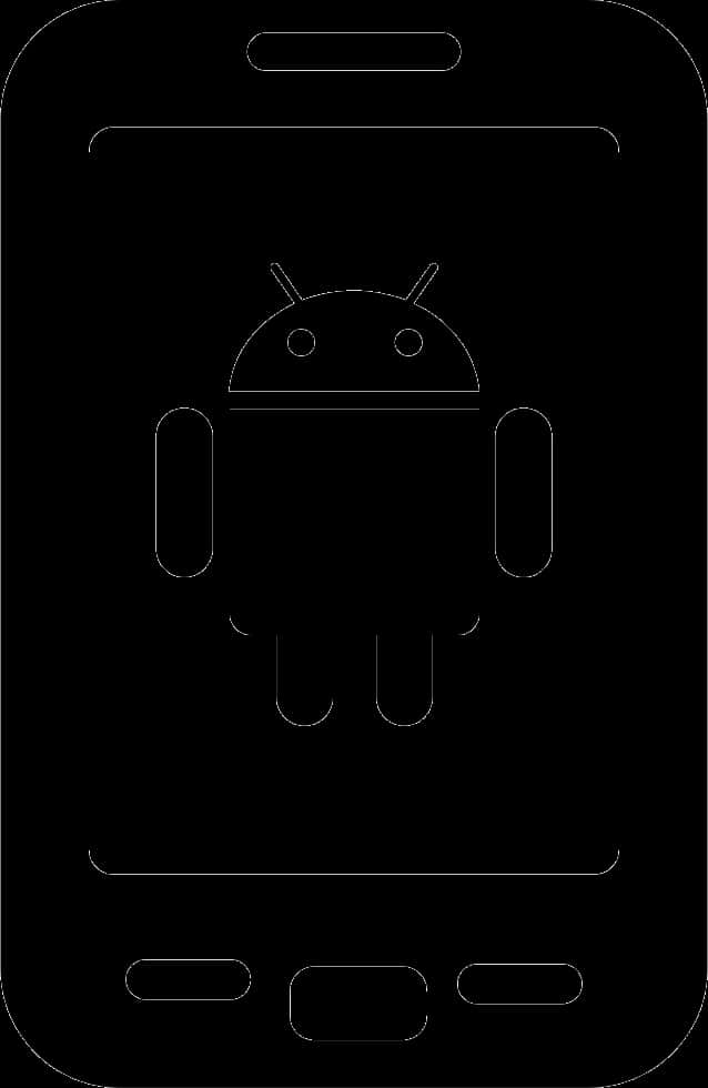 Android Logo Outlineon Phone Screen PNG