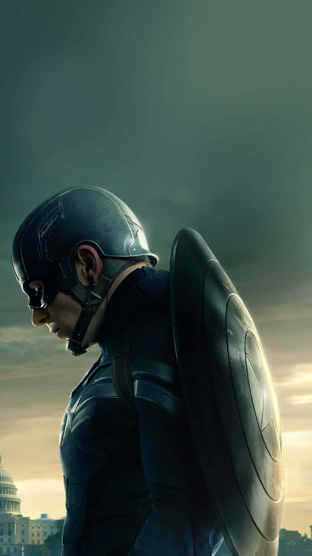 Sfondoandroid Di Marvel's Avengers Con Captain America Che Si Inchina.