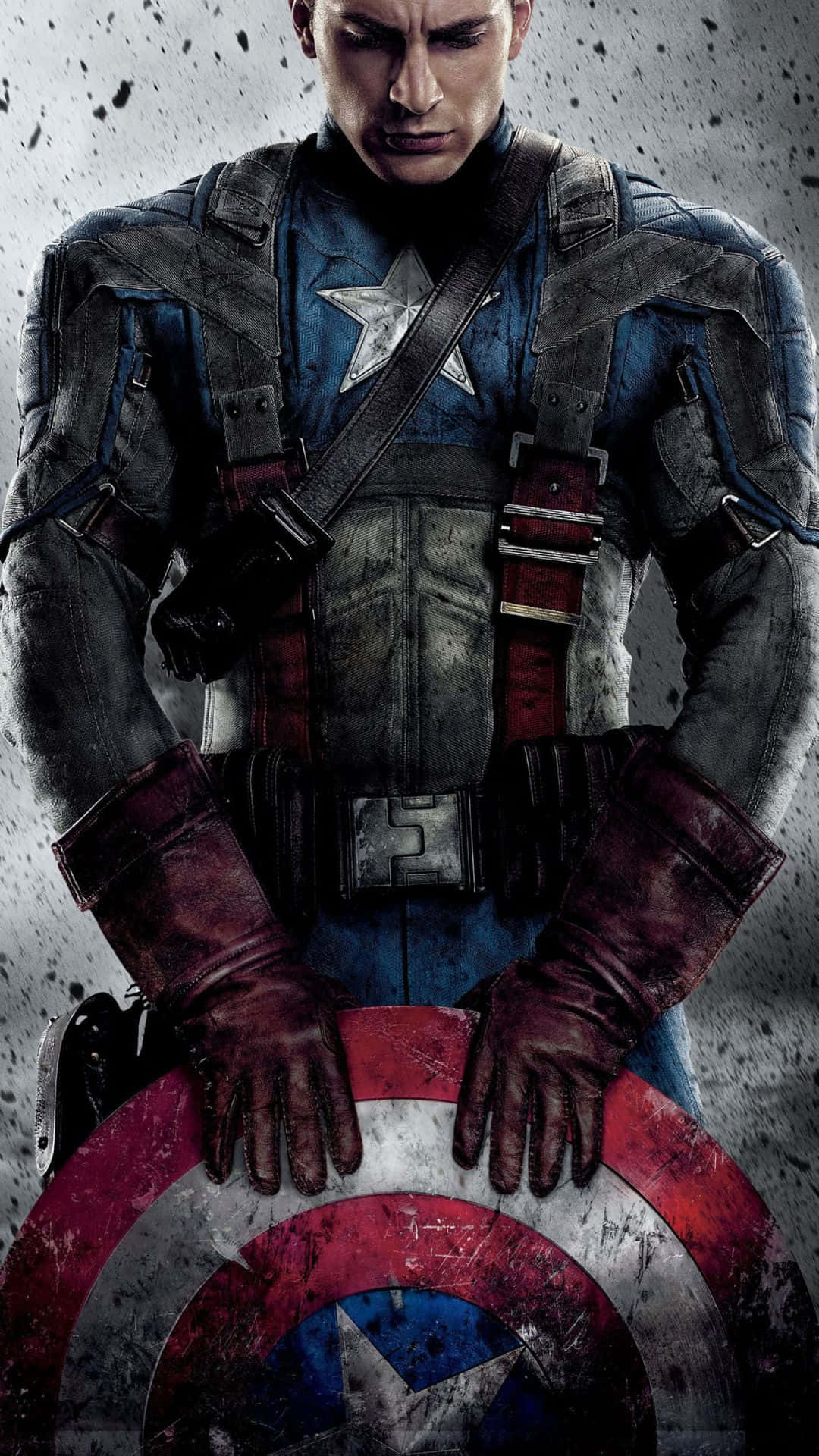 Sfondoandroid Di Marvel's Avengers Con Captain America Che Tiene Il Suo Scudo Abbassato.
