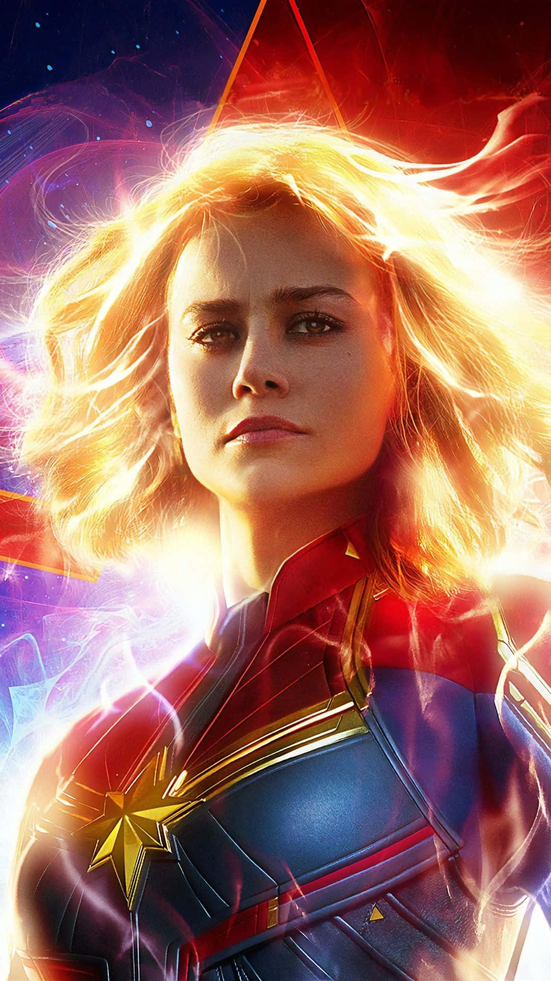 Android Marvel's Avengers Captain Marvel Glowing Hair Background