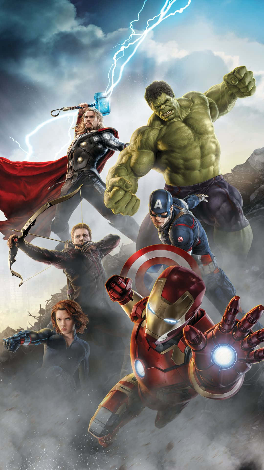 Posterdi Android Marvel's Avengers Sfondo Di Avvio Degli Avengers Con Effetto Fumo
