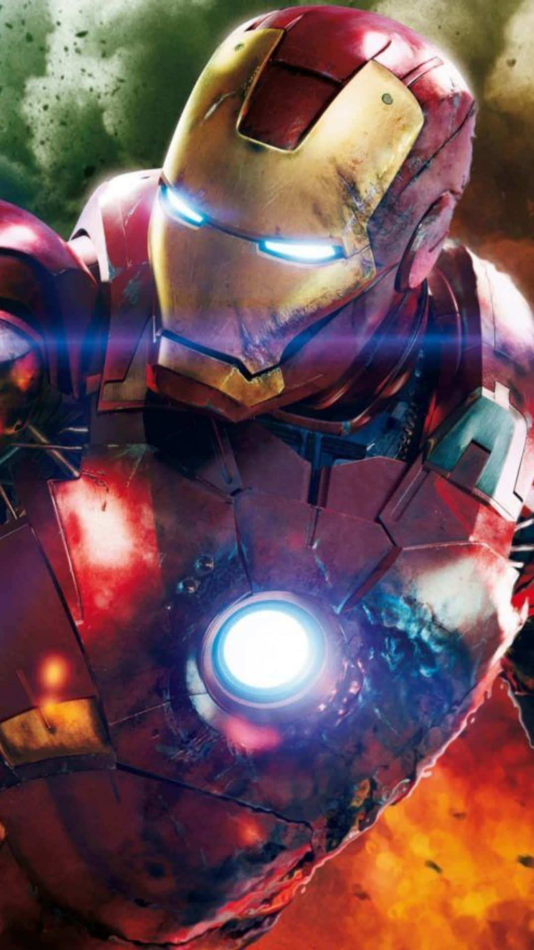 Sfondoandroid Con Il Danneggiato Costume Di Ironman Degli Avengers Di Marvel.