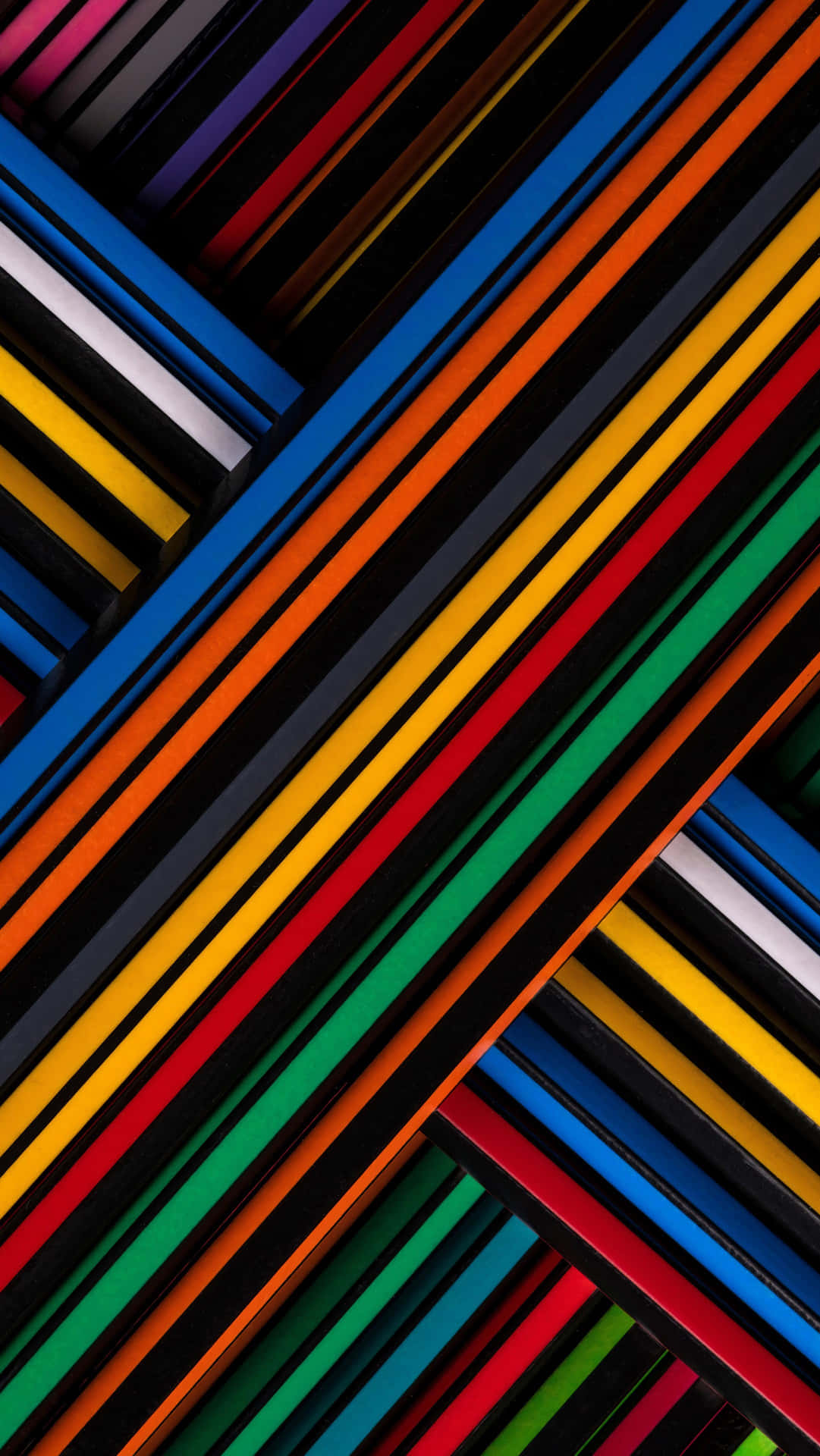 colorful striped background with a black background