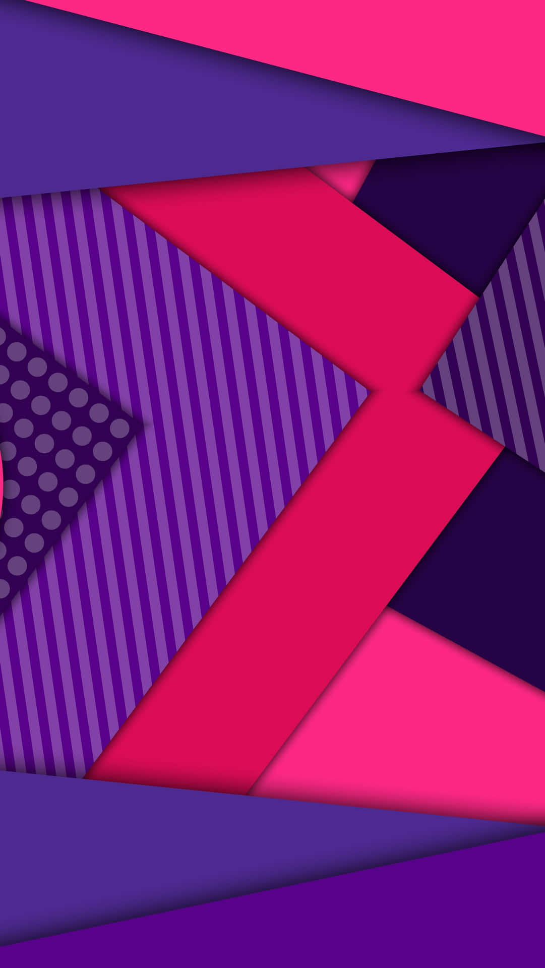 a purple and pink background with a triangle