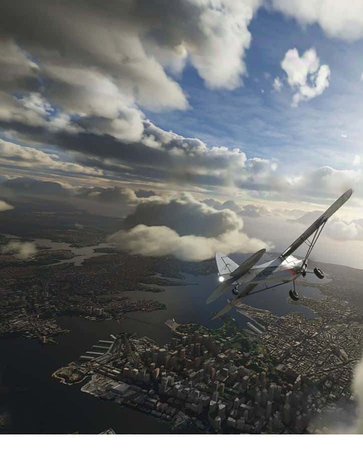 Flygpå Himlen I Microsoft Flight Simulator På Android.