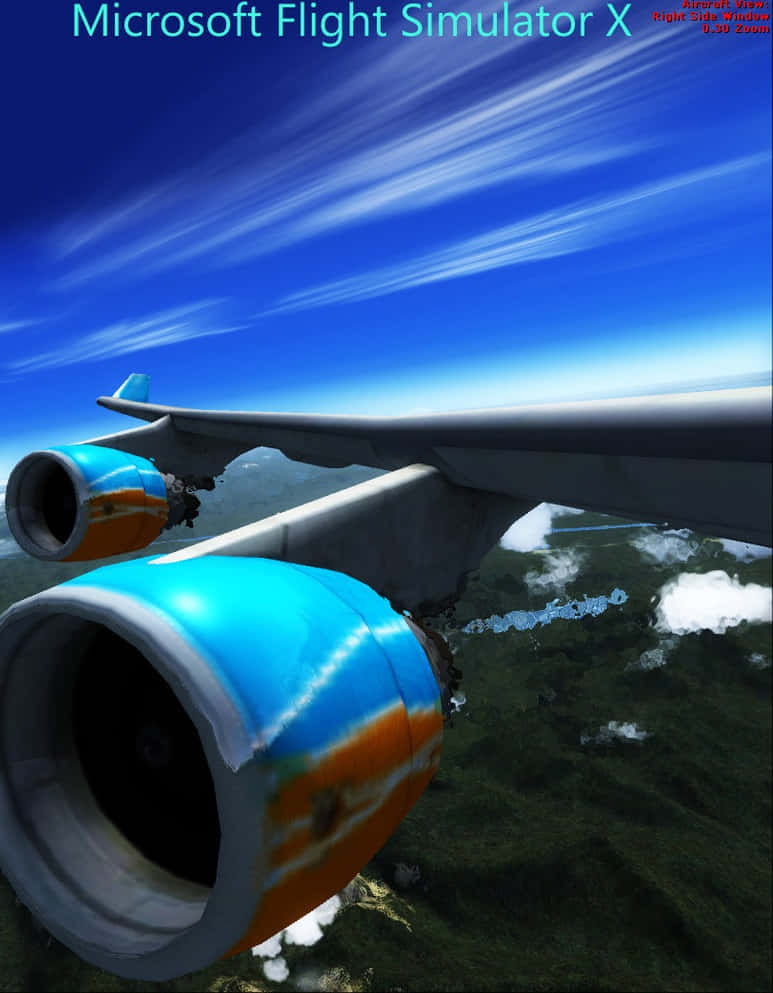 Fly through the clouds in Android Microsoft Flight Simulator.