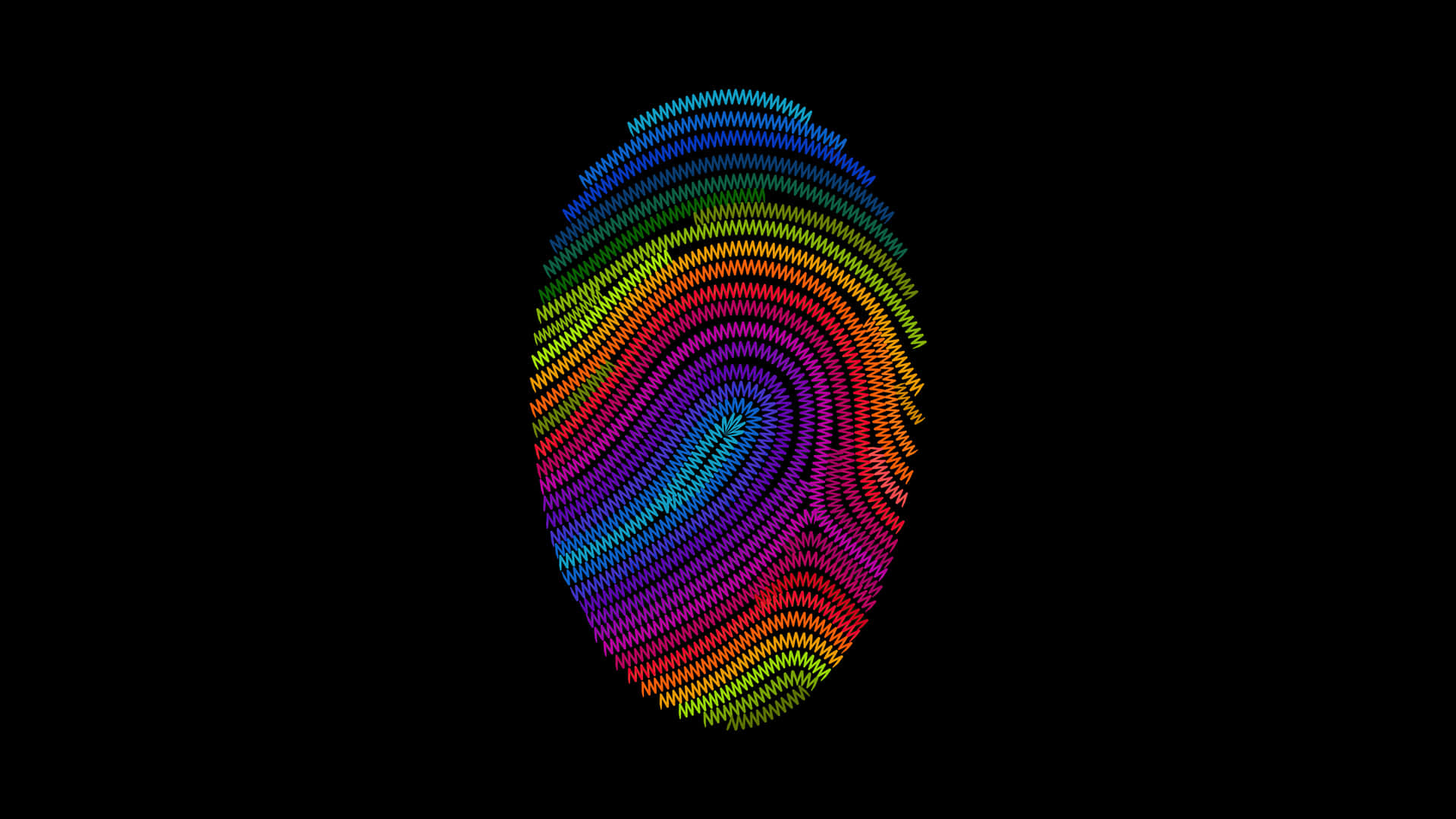 A Rainbow Fingerprint On A Black Background