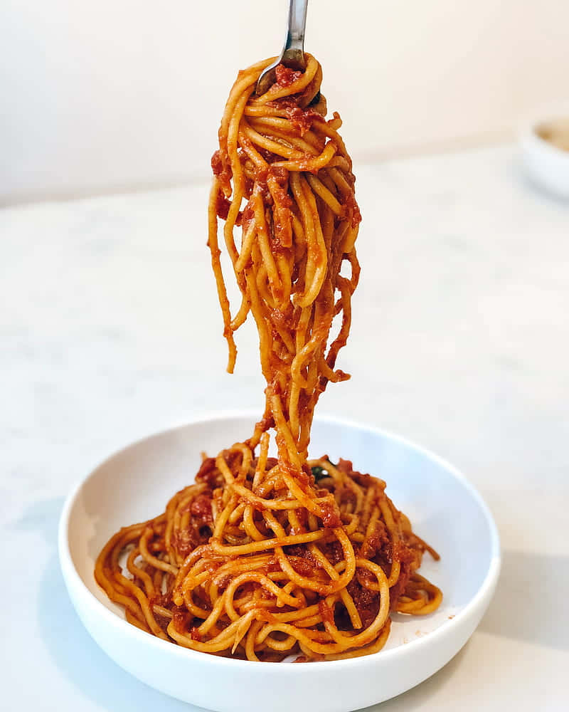 Androidpasta Bakgrund En Skål Spaghetti Bolognese