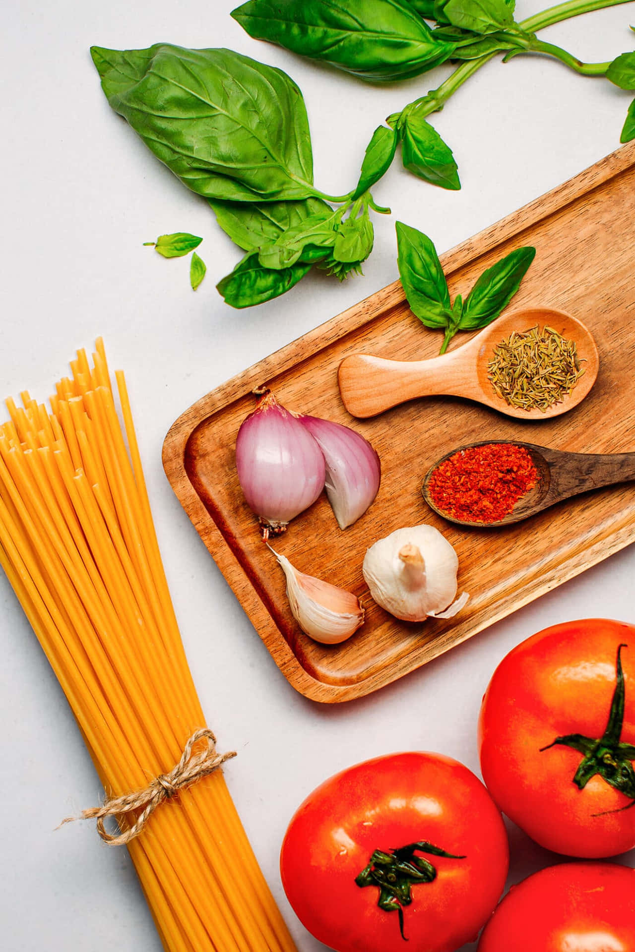 Androidpasta Hintergrund Zutaten Für Rote Sauce Spaghetti