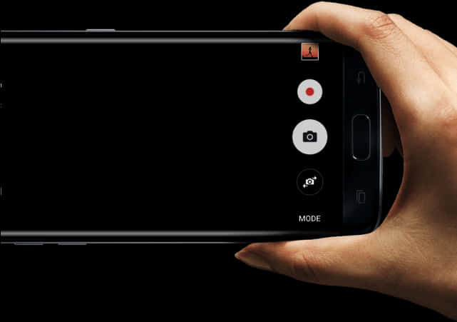 Android Phone Camera Interfacein Hand PNG