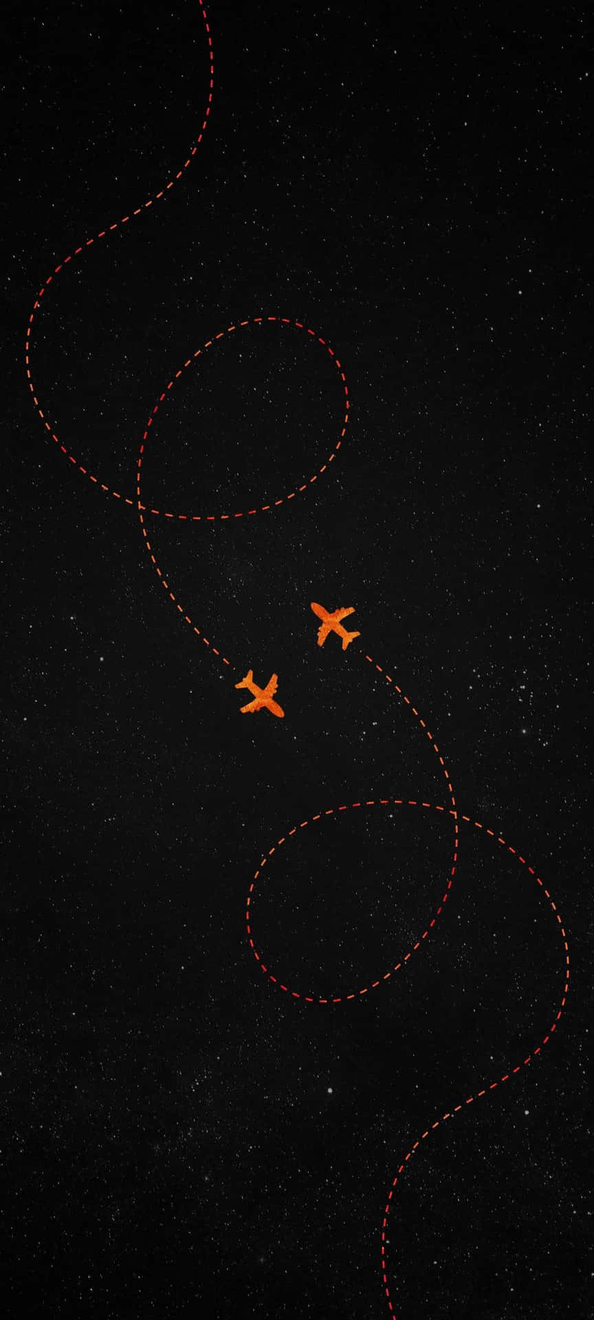 Two Orange Airplanes Illustration Android Plane Background