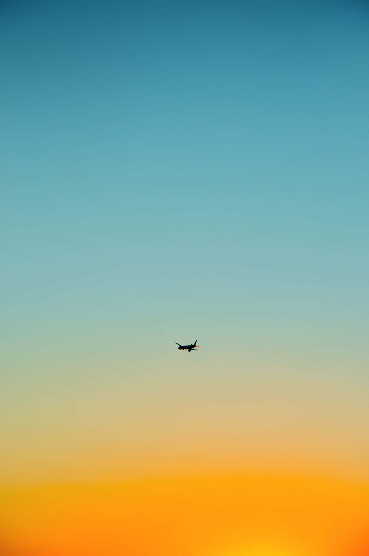 Sunset Silhouette Android Plane Background