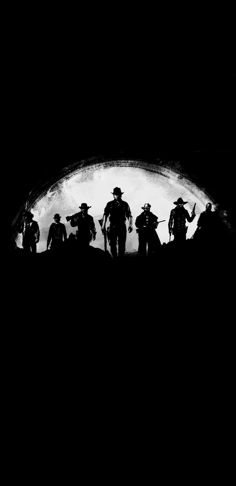 the silhouette of a group of people in silhouette