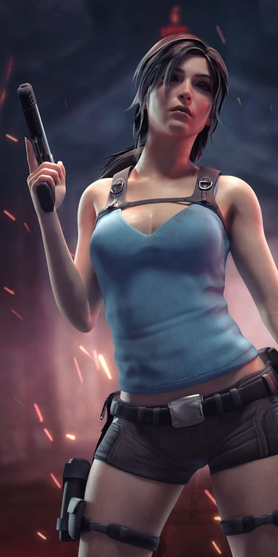 Android Stigning af Tomb Raider Baggrund Blå