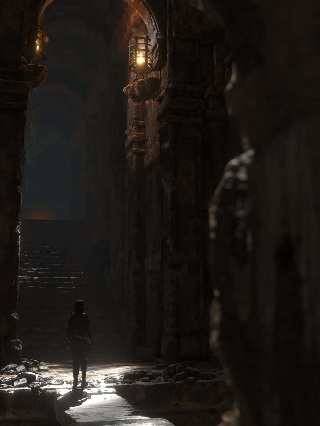 Androidhintergrundbild Von Rise Of The Tomb Raider, Dunkel