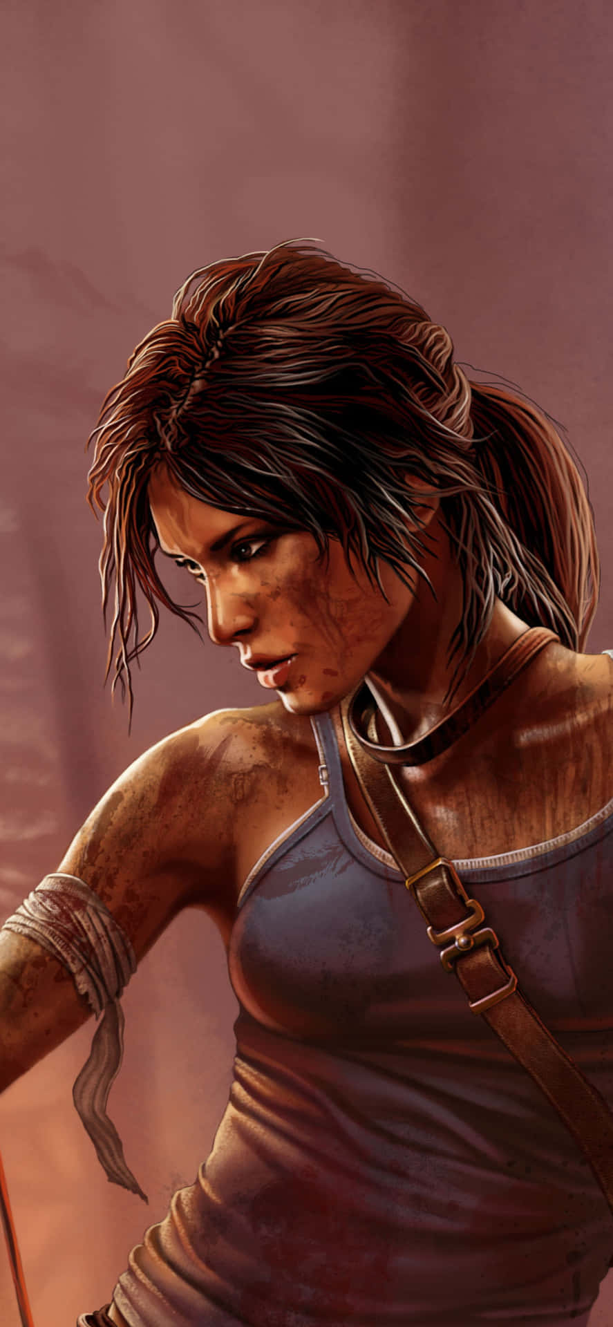 Androidhintergrundbild Mit Rise Of The Tomb Raider Über Der Schulter
