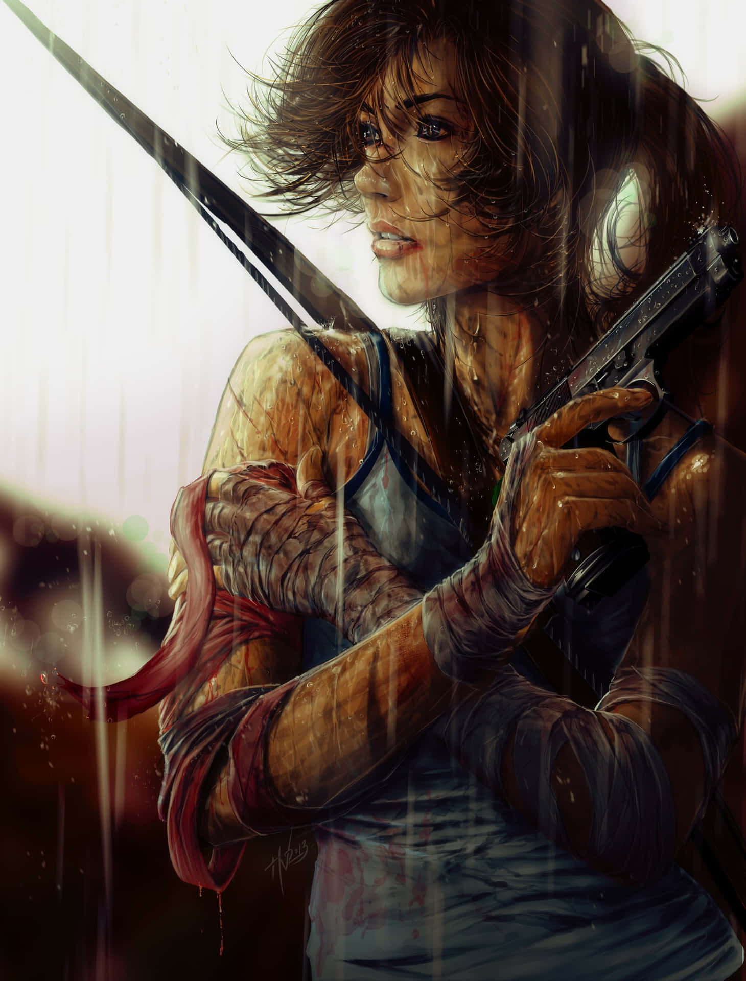 Androidrise Of The Tomb Raider Bakgrund Fläckar.