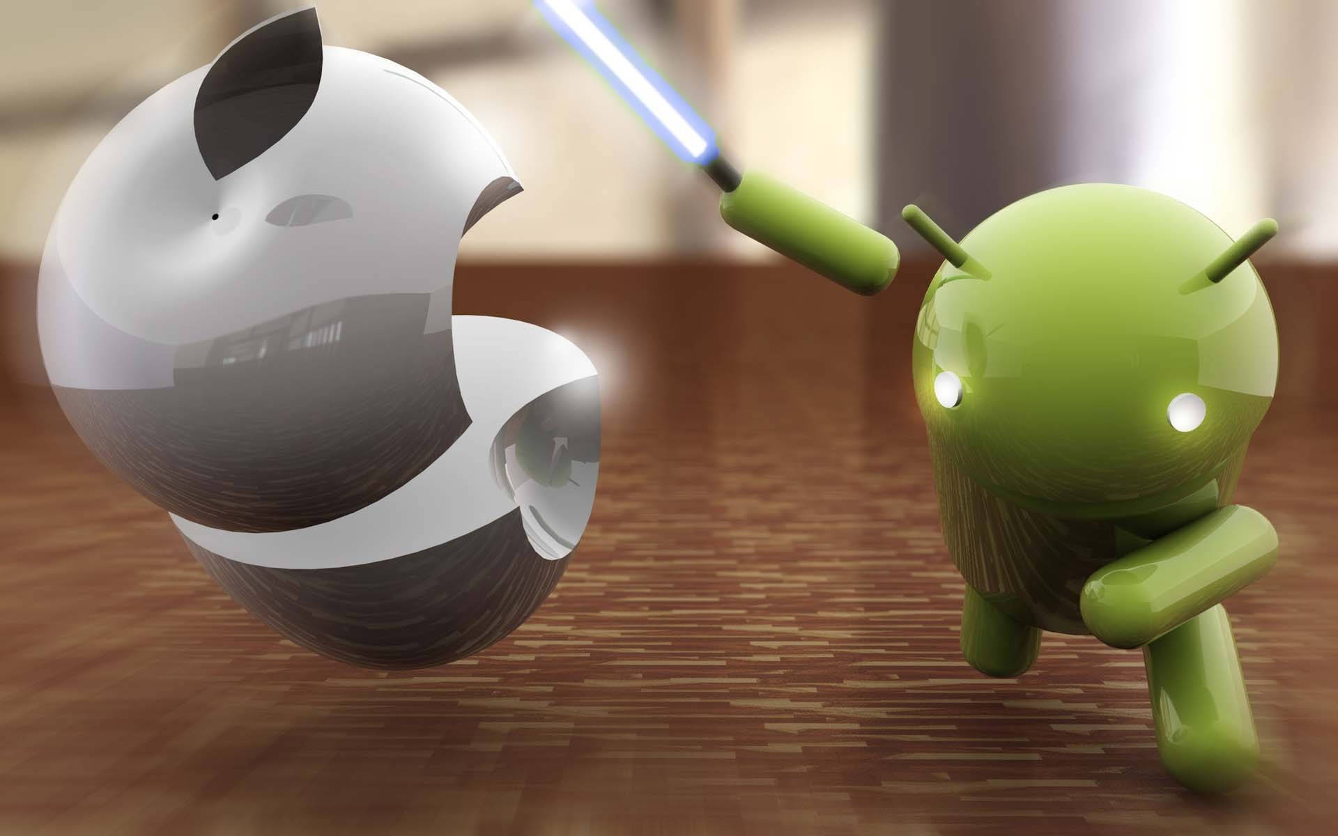 Android Robot Slashing Apple