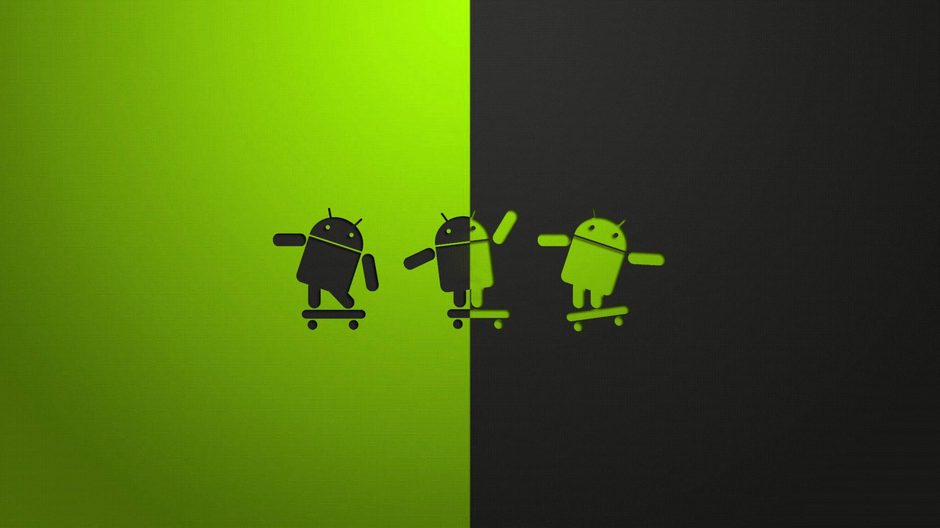 Android Robots In Skateboard
