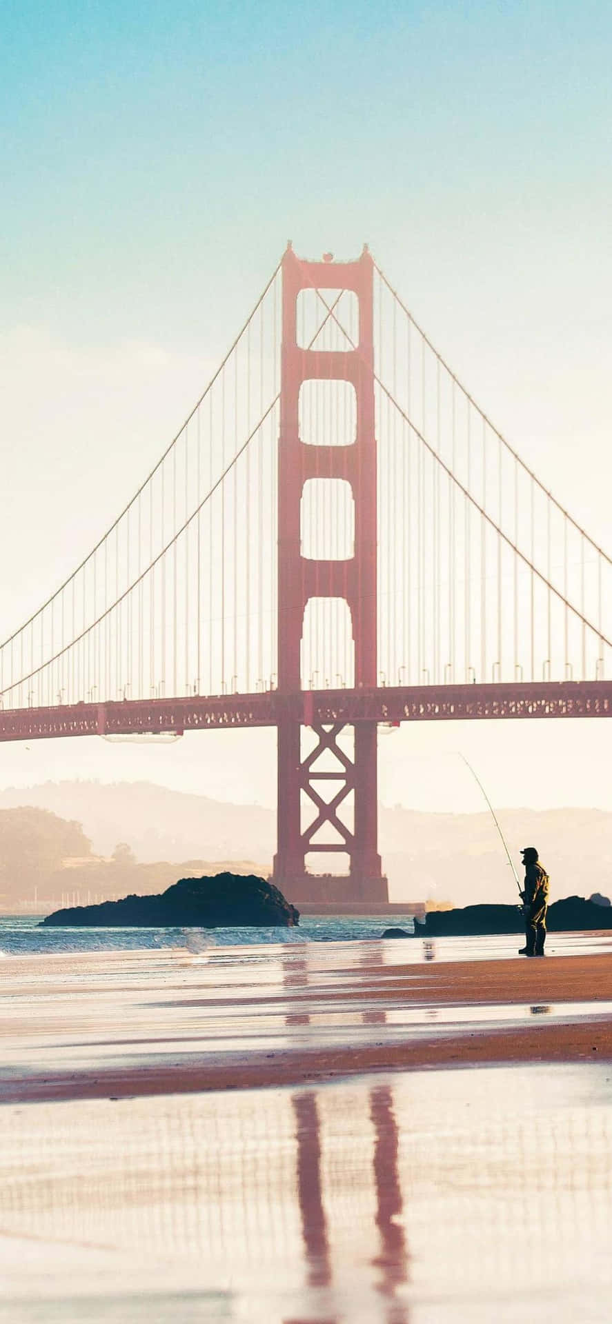 Android San Francisco Background Fishing Man Background
