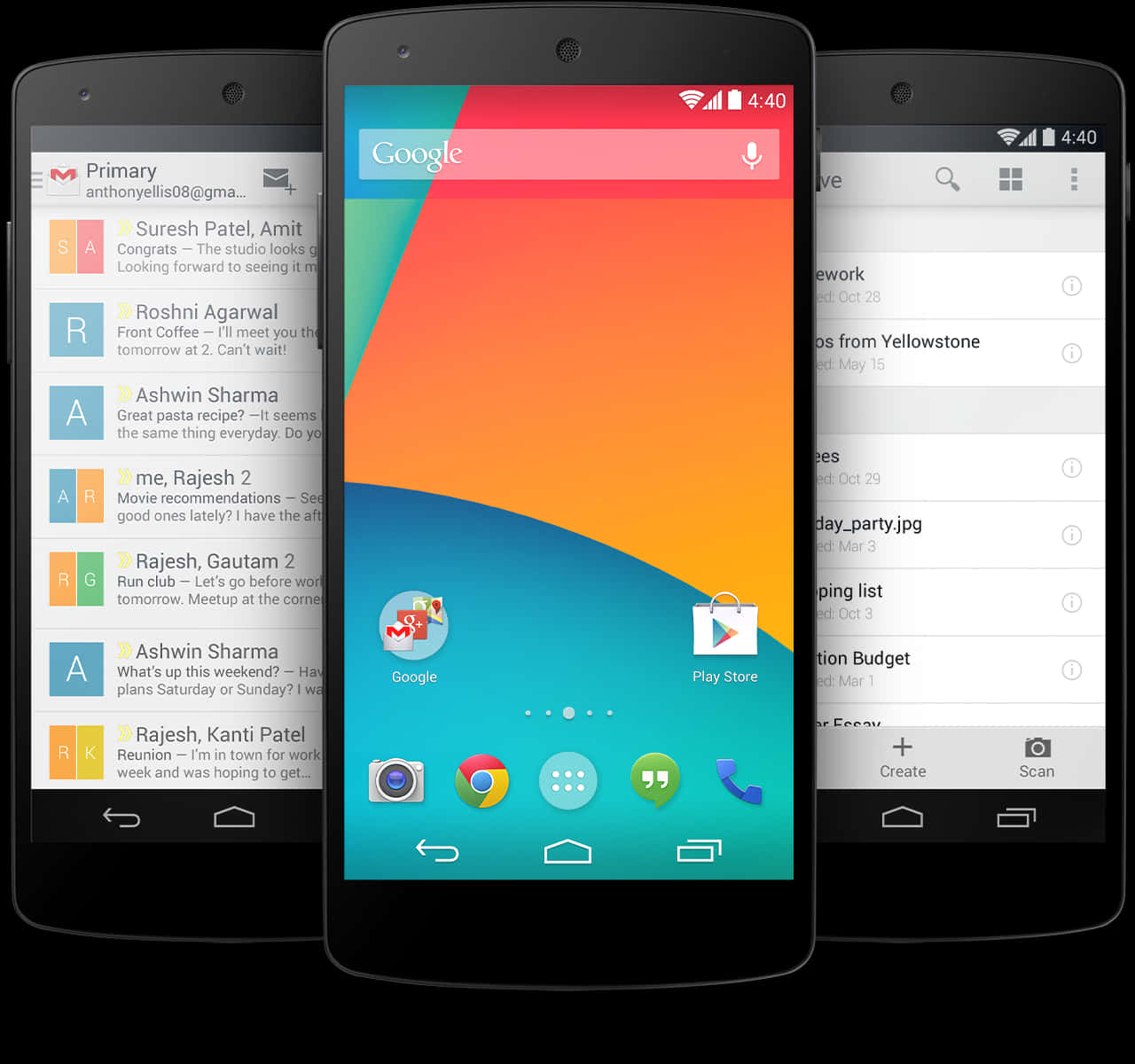 Android Smartphones Displaying Interface PNG