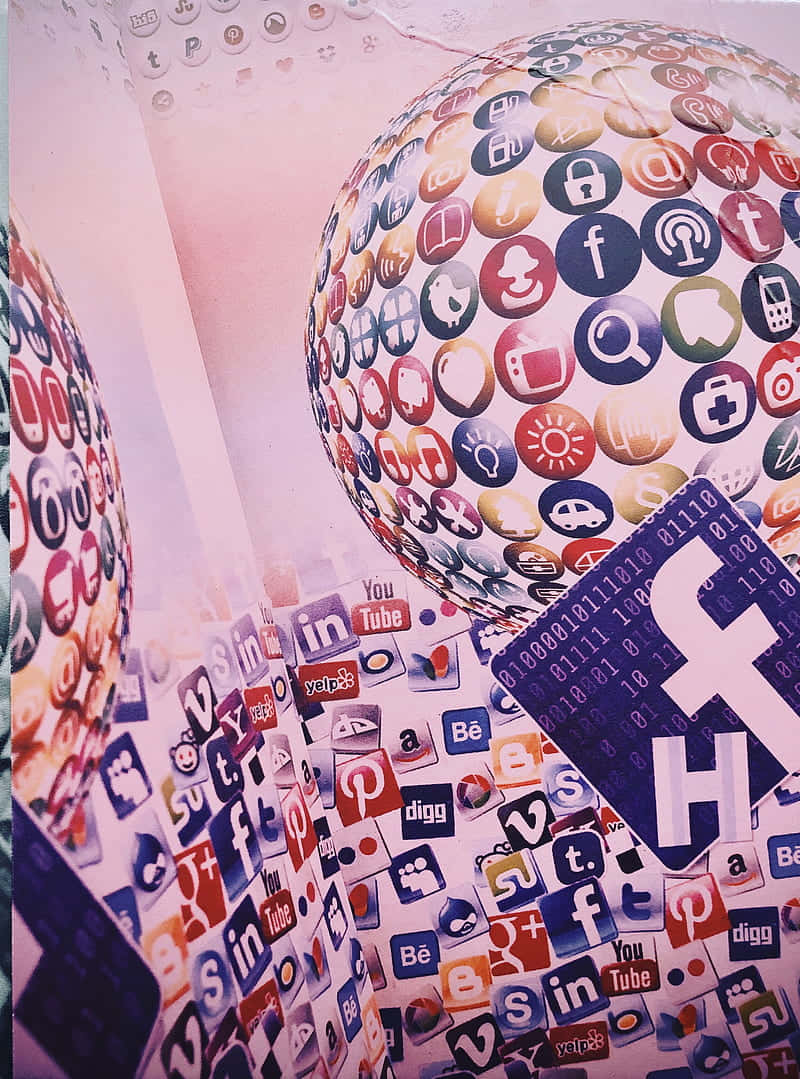 Androidsoziale Hintergrundbilder Soziale Medien Logos In Blasen