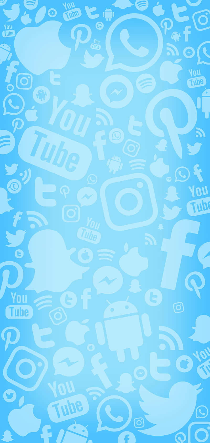 Download Android Social Background Social Media App Logos In Light Blue |  