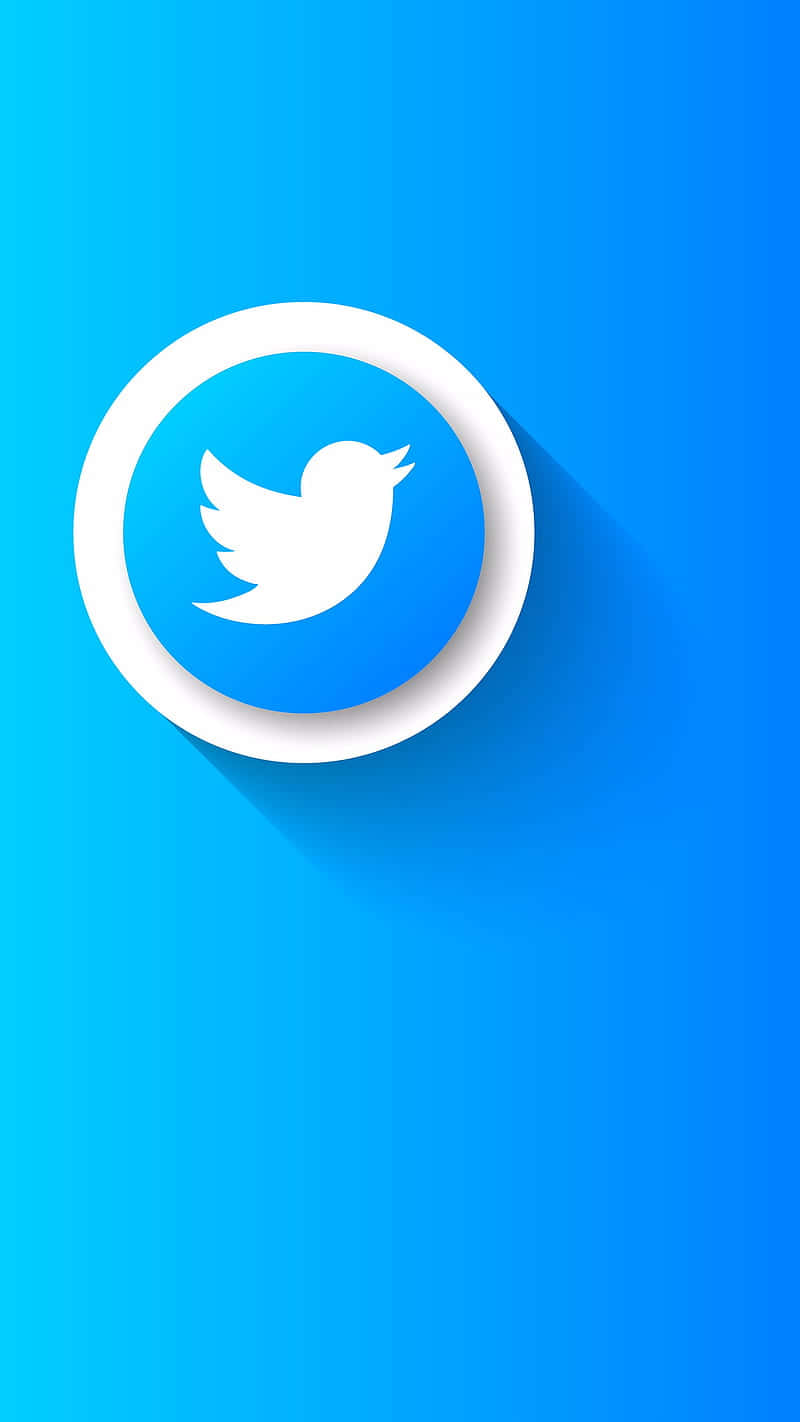 Sfondoper Android Con Logo Di Twitter In Azzurro Chiaro.