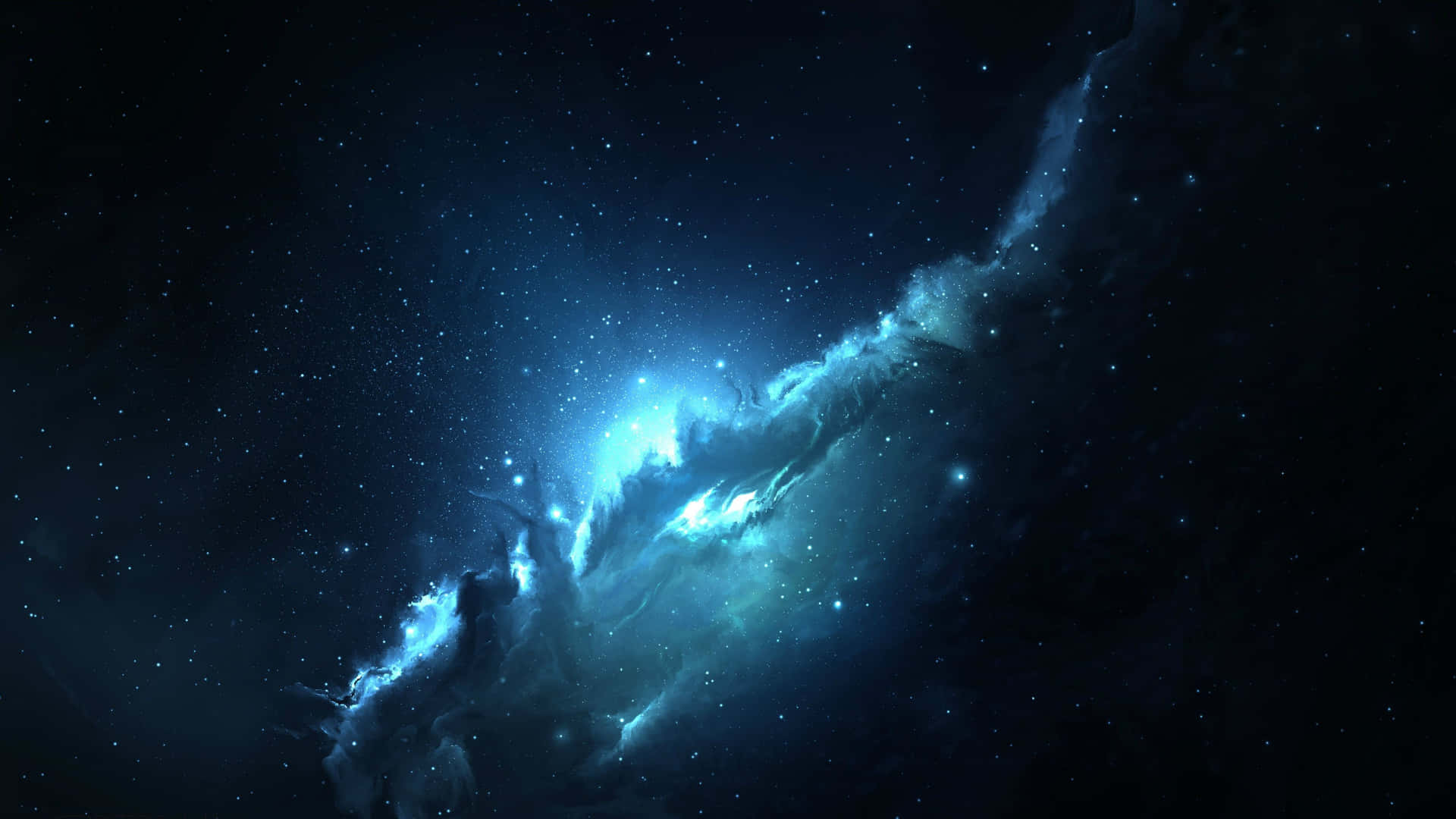 A Blue Space With Stars And A Blue Background Wallpaper