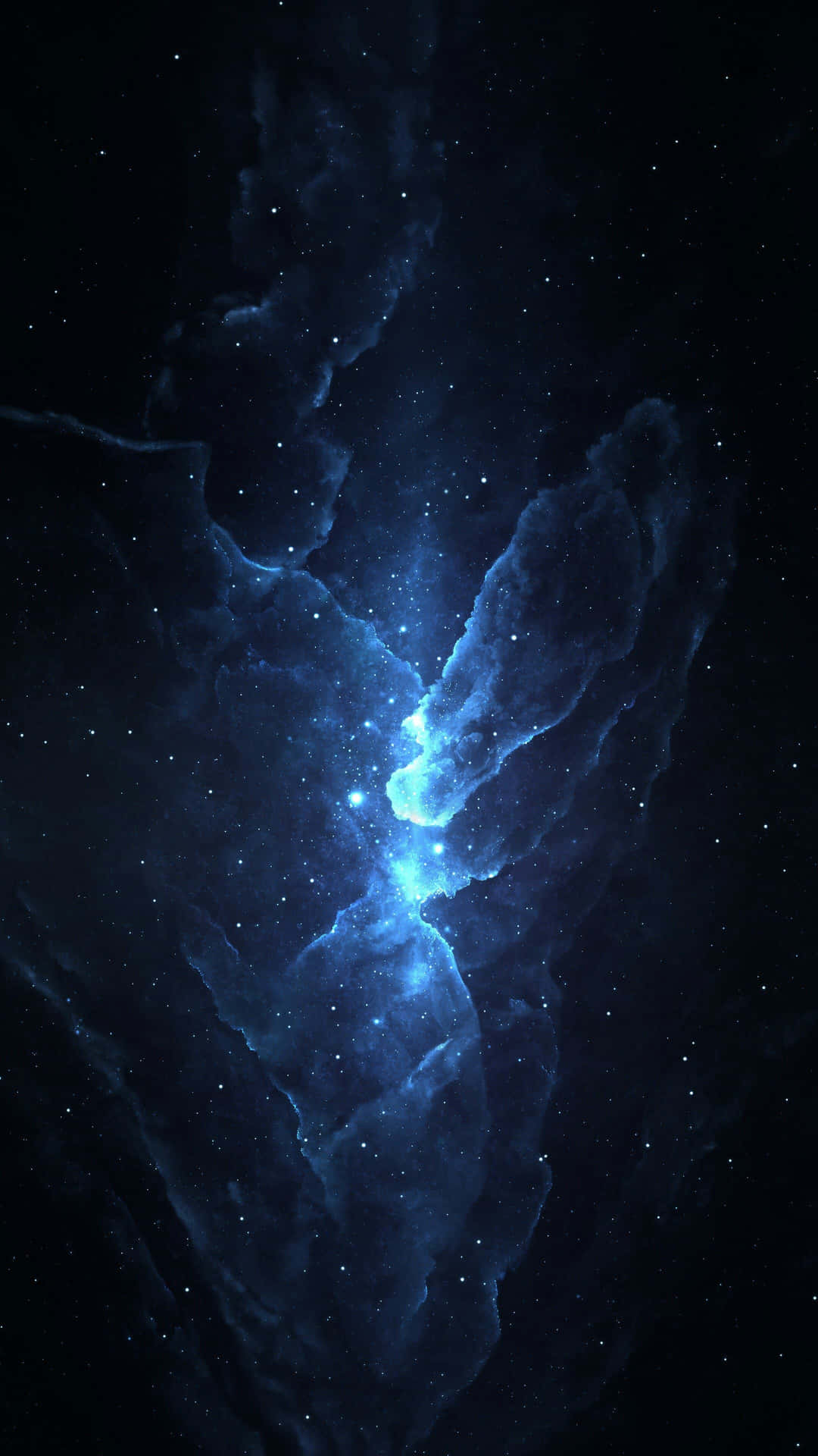 A Blue Space With Stars And Nebulas Wallpaper