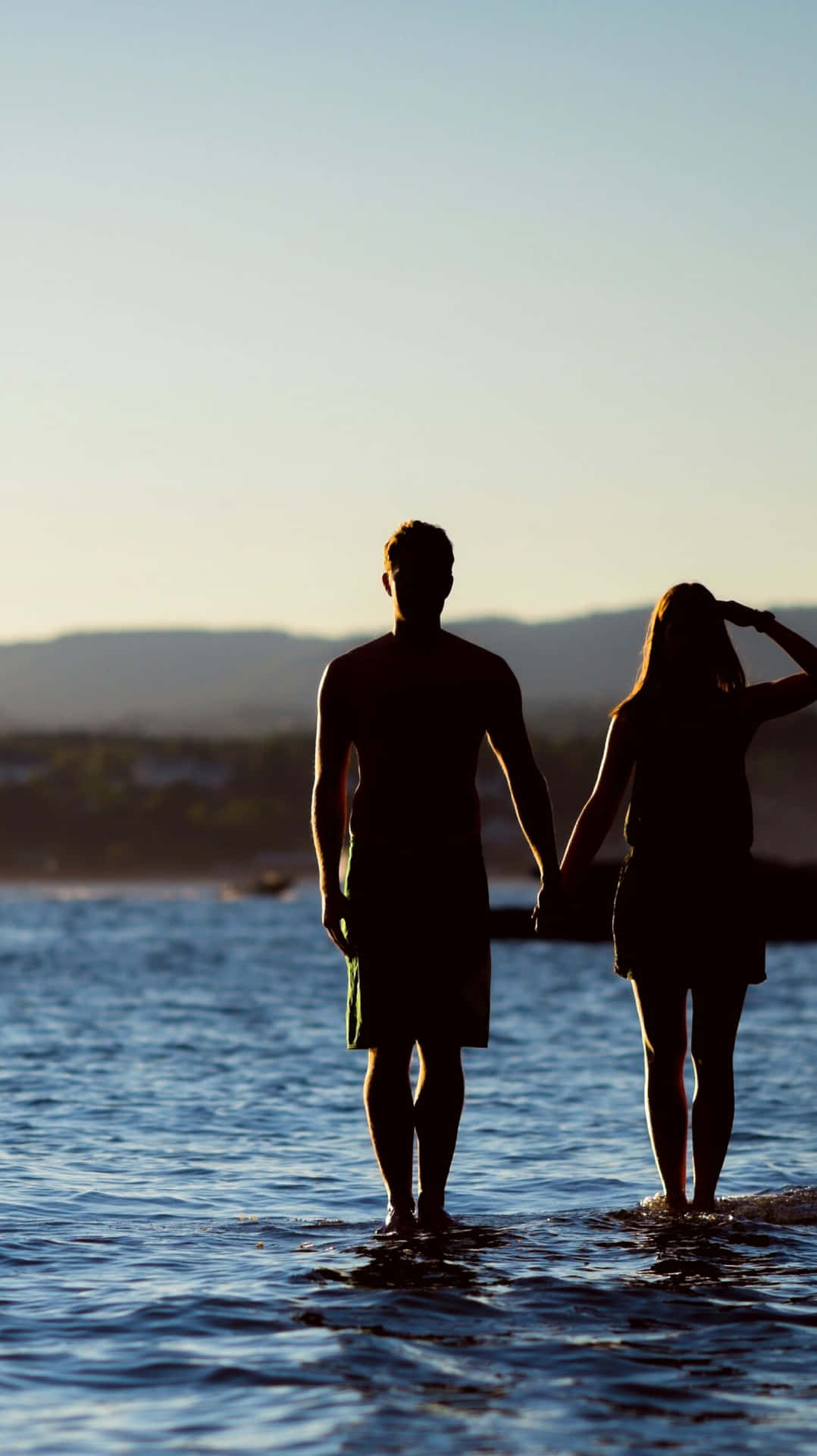 Silhouette Of Couple Android Travel Background
