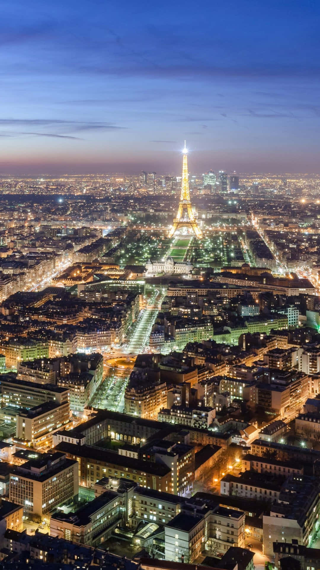Eiffelturmbei Nacht Android Reisehintergrund