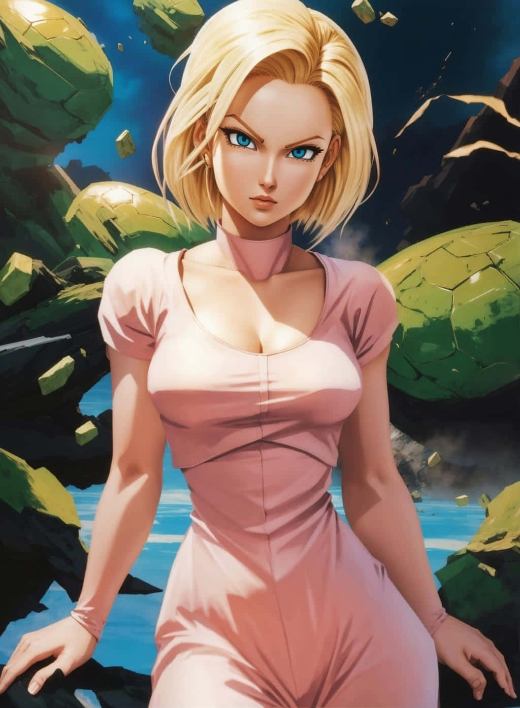 Android18 Dragon Ball Z Kunstwerk Achtergrond