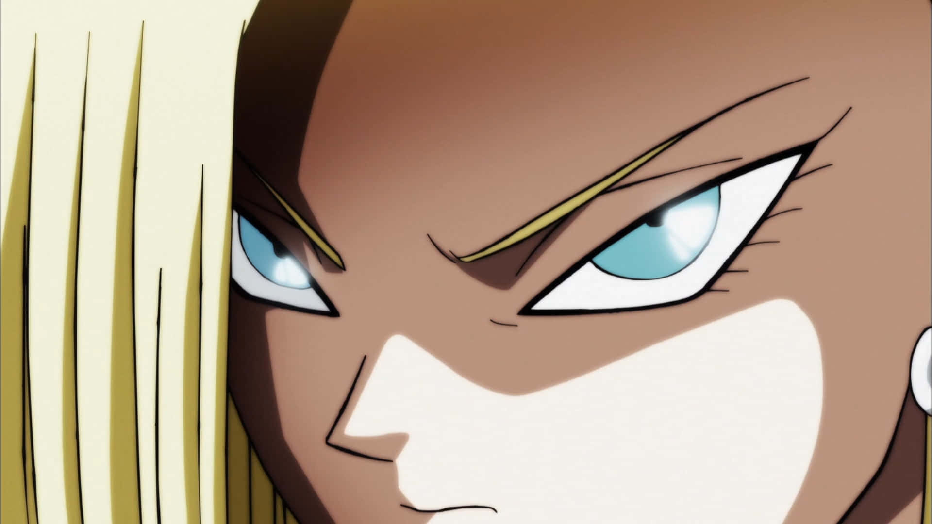 Android18 Intense Blik Achtergrond