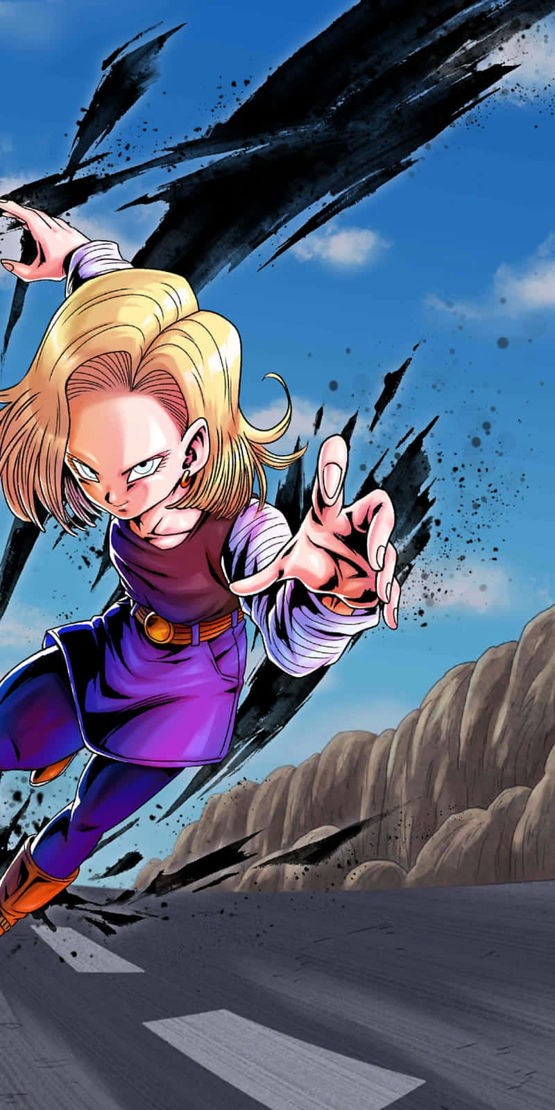 Android18 Krachtige Oplaadbeurt Achtergrond