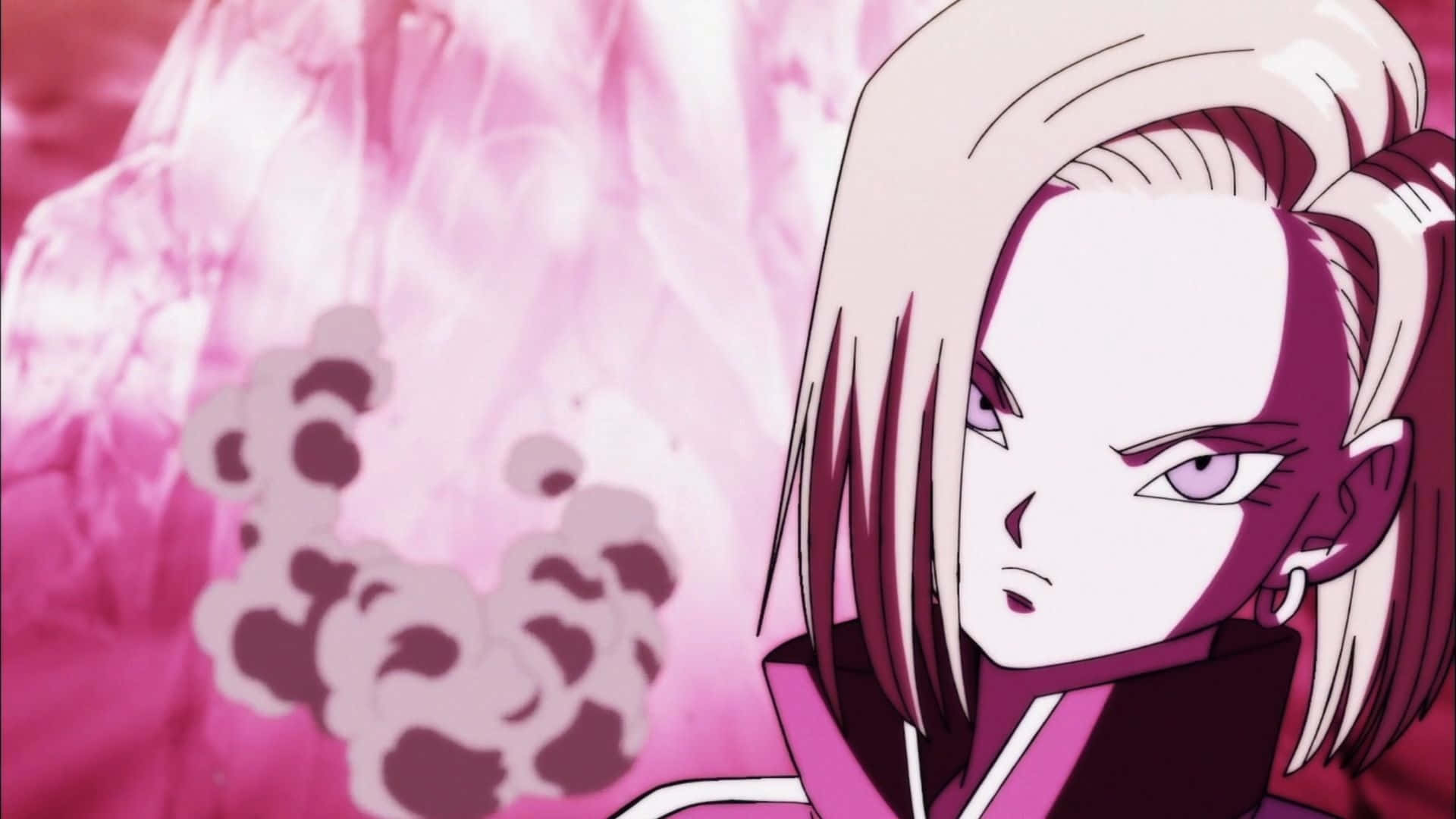 Android18 Krachtige Blik Achtergrond