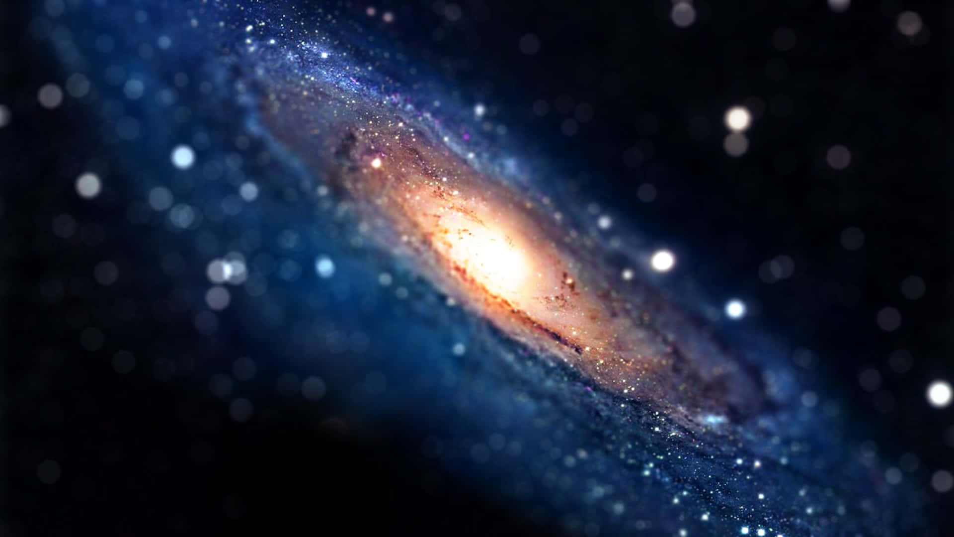 The majestic Andromeda Galaxy looms in the night sky. Wallpaper
