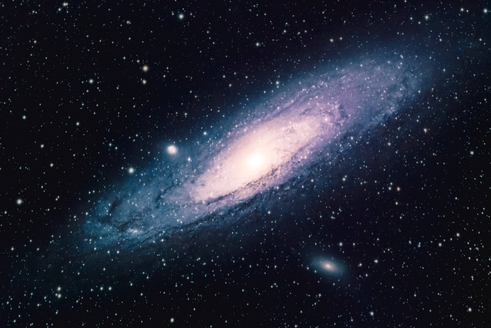 Andromeda Galaxy On Black Sky Wallpaper