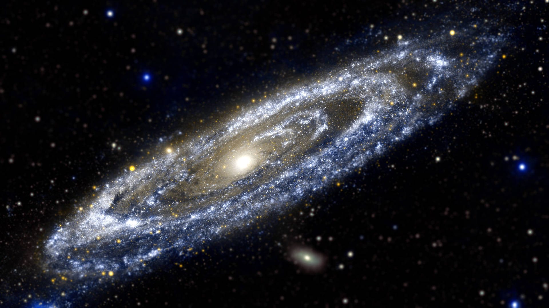 Andromeda Galaxy With Brilliant Stars Wallpaper