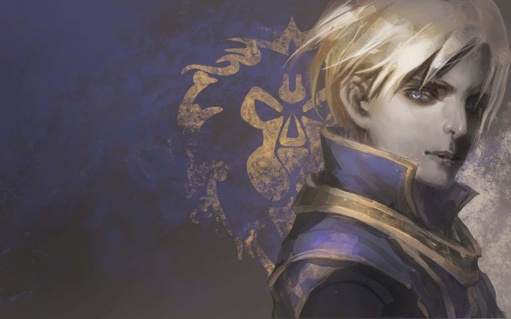 Anduin Wrynn, Den Høye Kongen Av Alliansen, I Dype Tanker På Slagmarken. Bakgrunnsbildet