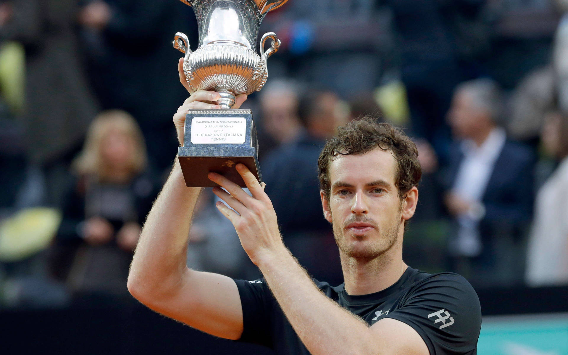 Andy Murray Holding Italian Open Trophy Background