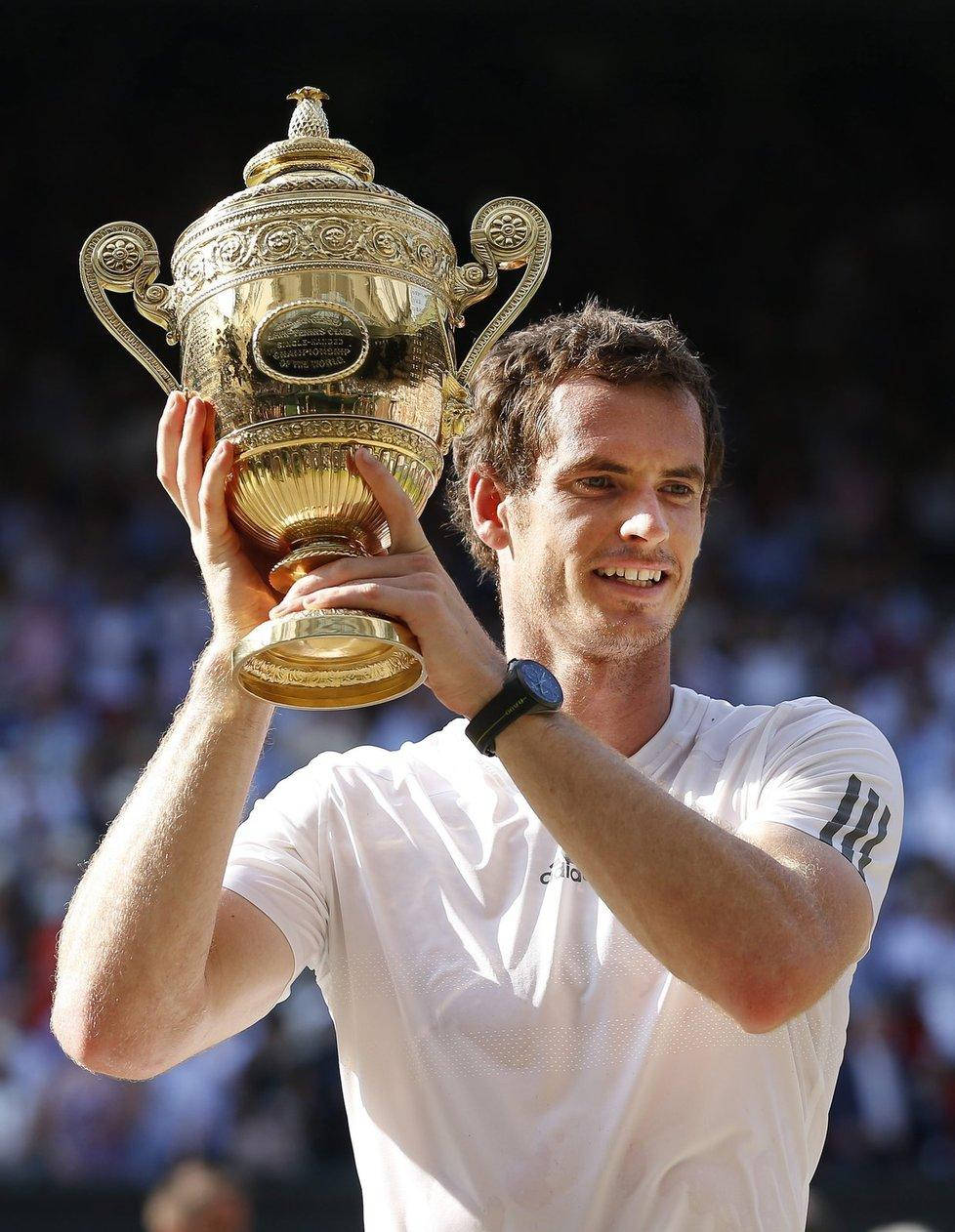 Andy Murray Holder Wimbledon Trofæ Tapet Wallpaper